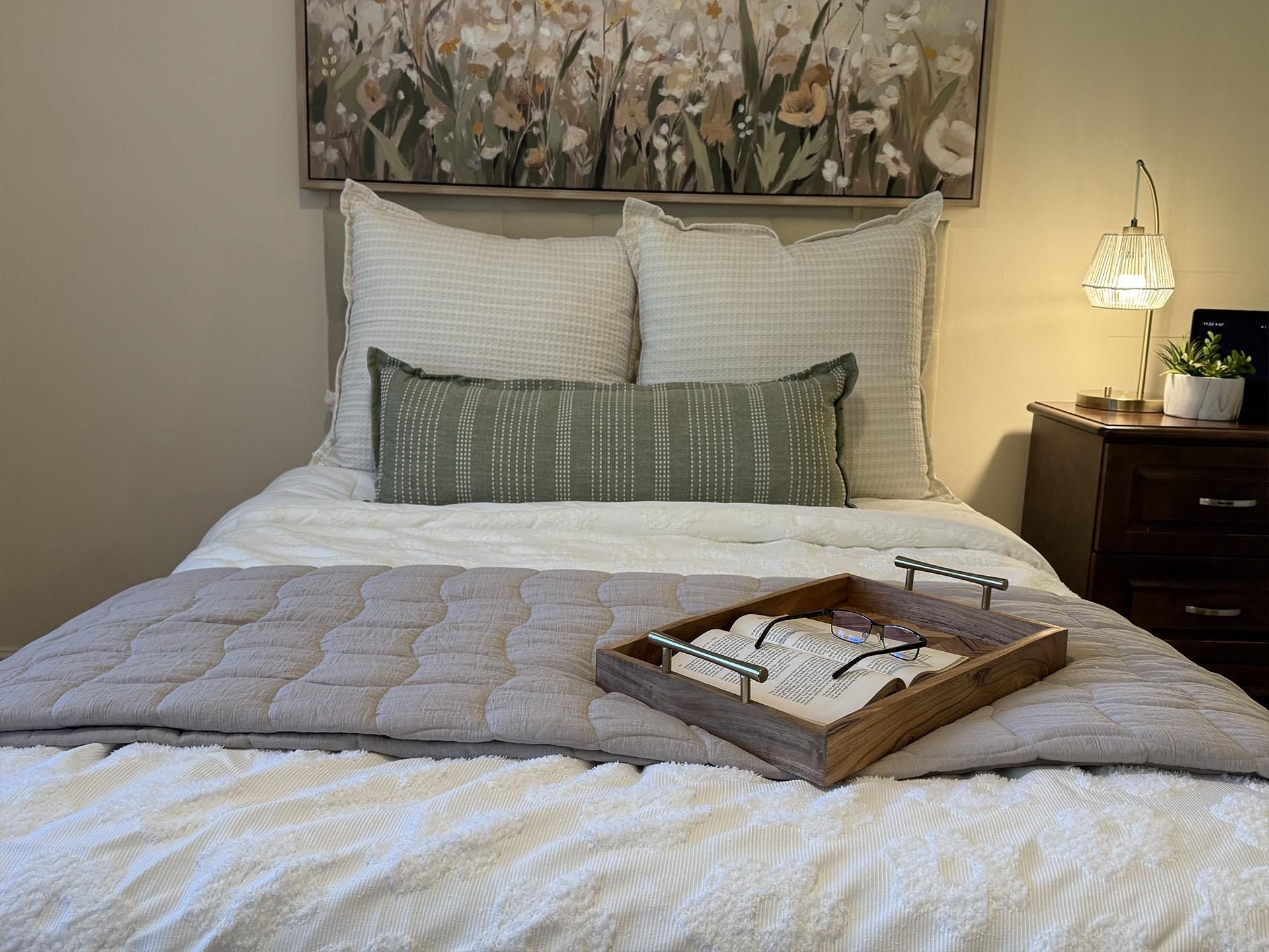 Private furnished suite bedroom at WindChime of Marin